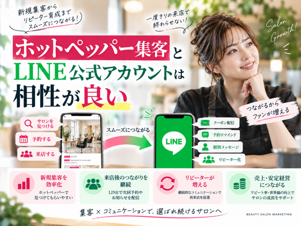 ホットペッパー集客とLINE公式アカウントの連携｜新規顧客を再来店・リピーター化につなげる方法