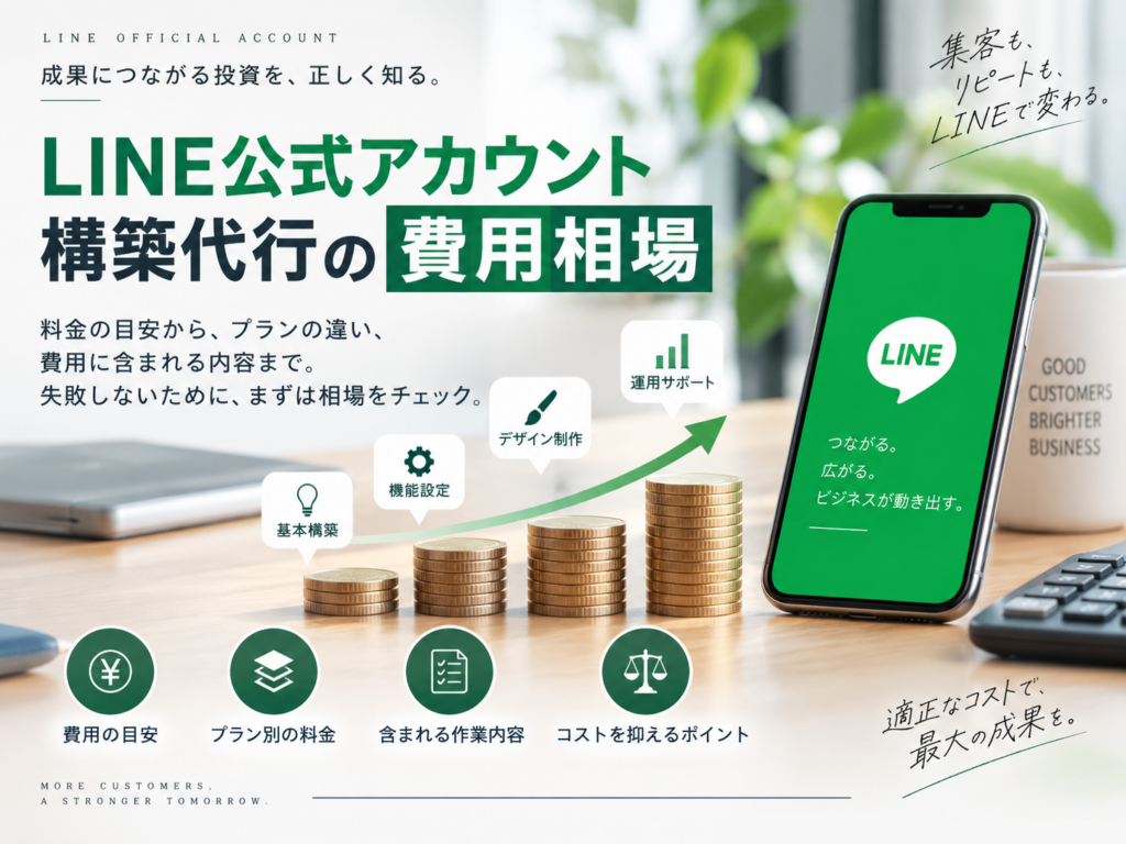 LINE公式アカウント構築代行の費用相場と料金の目安