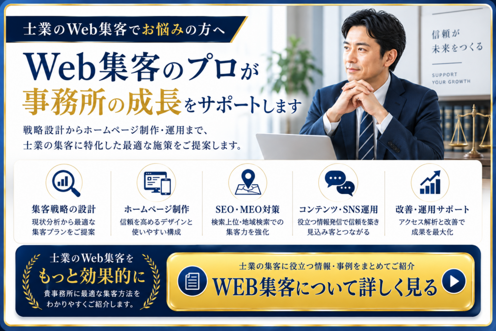 士業向けWeb集客支援｜SEO・MEO・ホームページ制作・SNS運用をサポート
